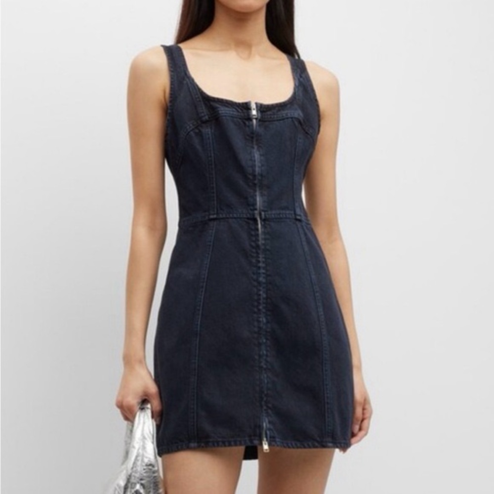 Frame Denim Bustier Zip Front Mini Dress size S
